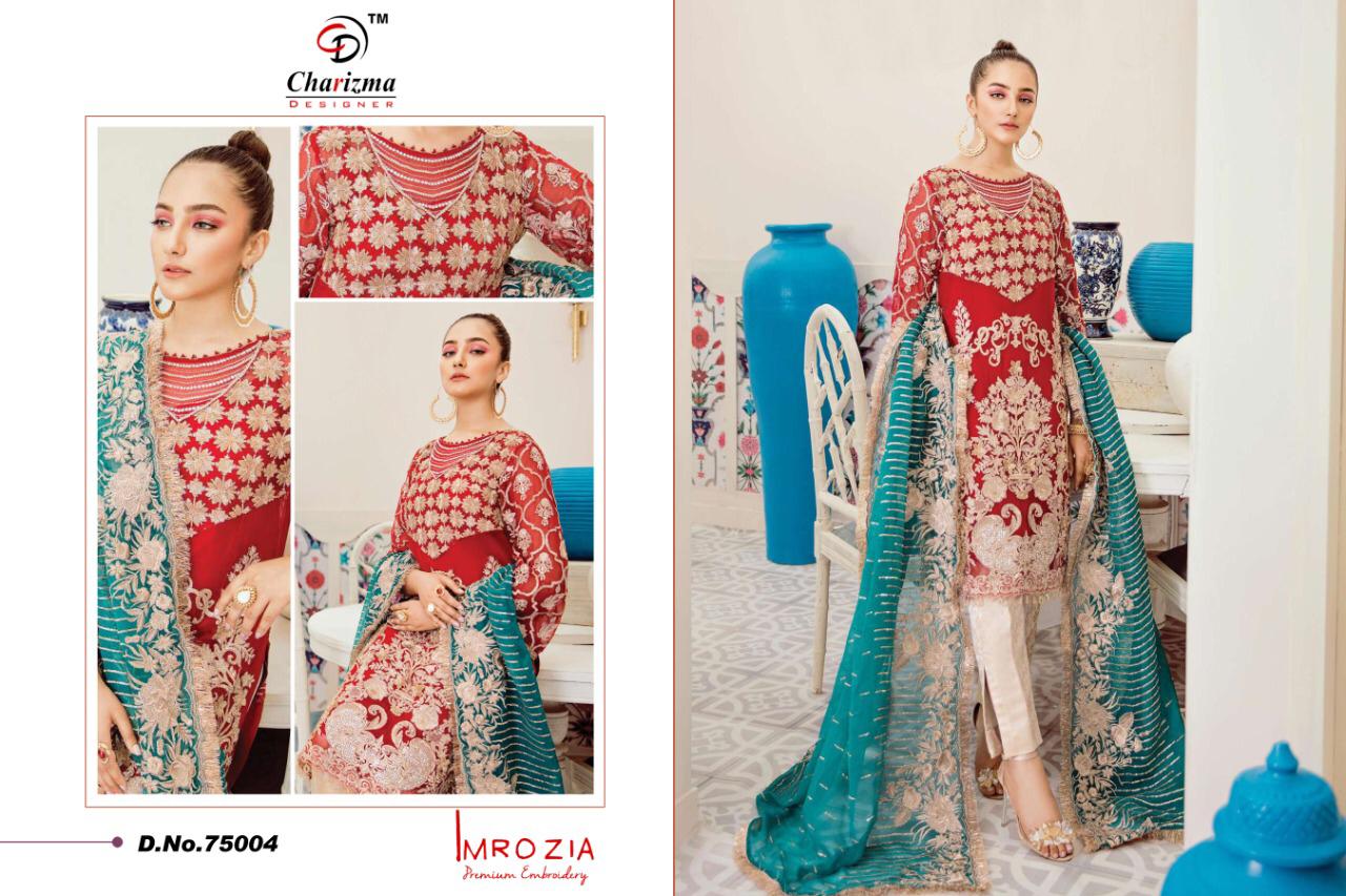 CHARIZMA DESIGNER IMROZIA GEORGETTE NET FANCY EMBROIDERY PAKISTANI SUIT CONCEPT