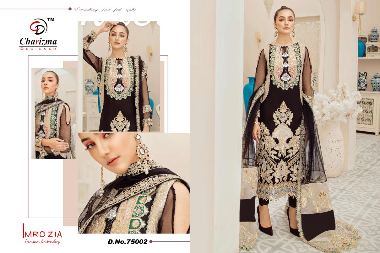 CHARIZMA DESIGNER IMROZIA GEORGETTE NET FANCY EMBROIDERY PAKISTANI SUIT CONCEPT