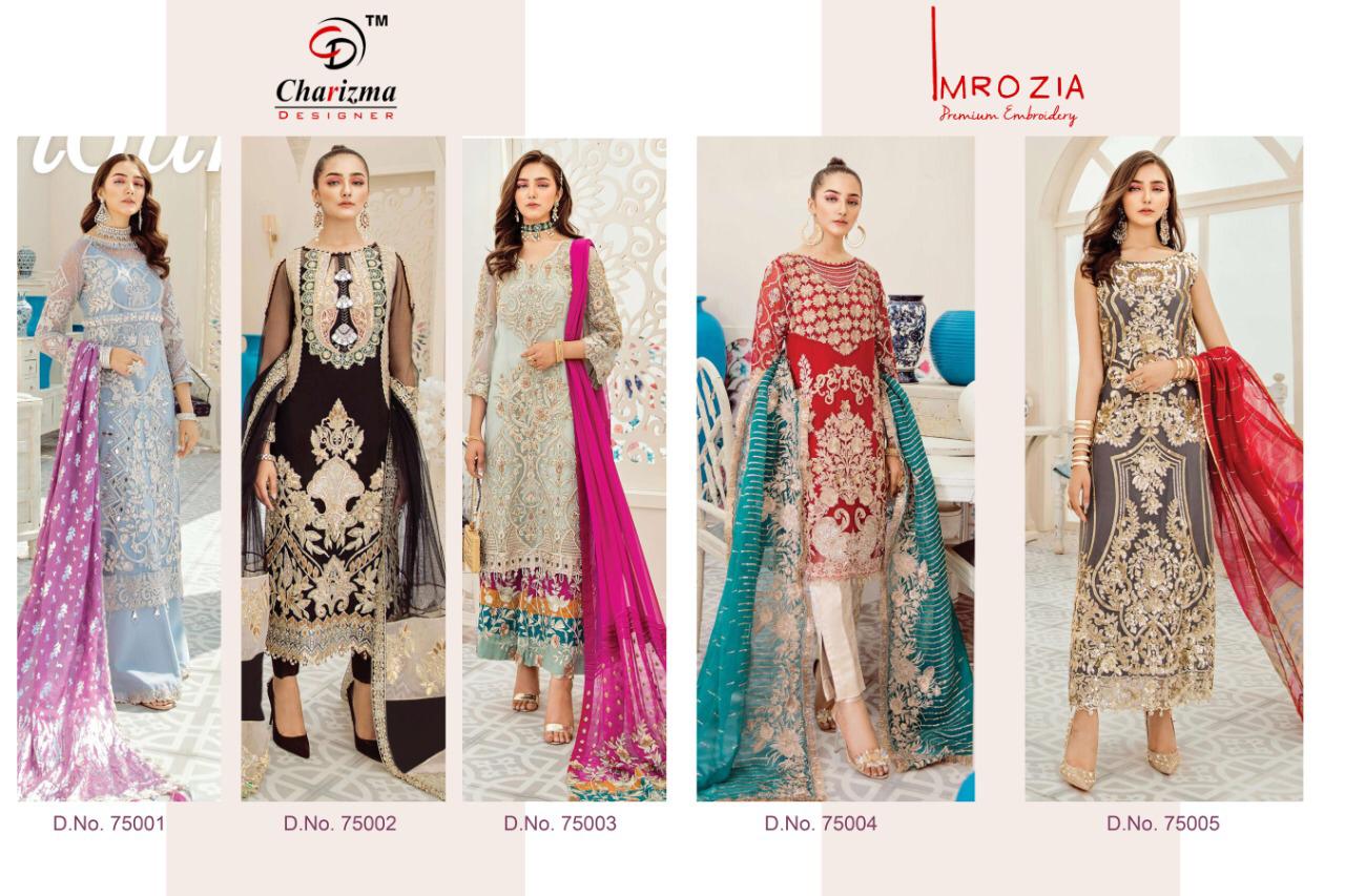 CHARIZMA DESIGNER IMROZIA GEORGETTE NET FANCY EMBROIDERY PAKISTANI SUIT CONCEPT