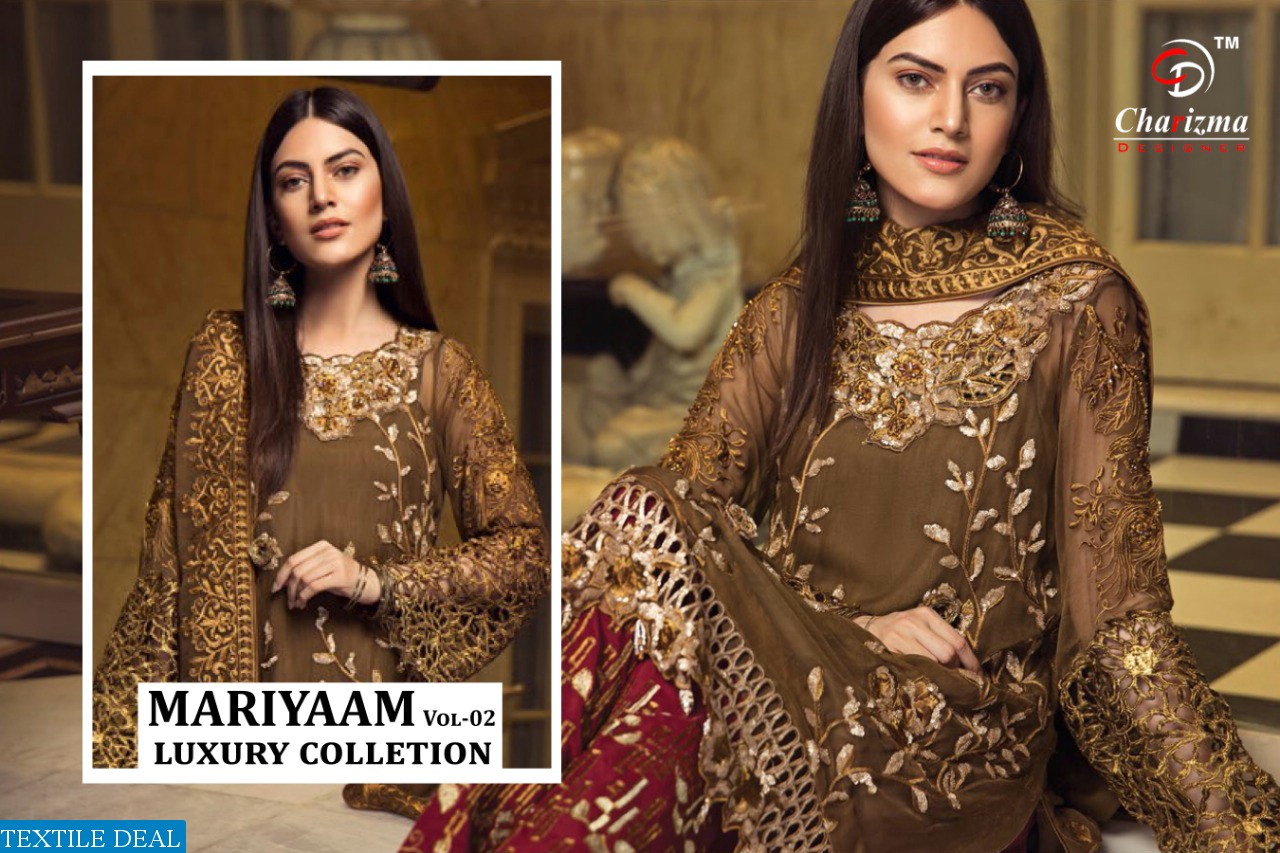 CHARIZMA DESIGNER MARIYAAM GEORGETTE WITH FANCY WORK PAKISTANI SUIT CONCEPT