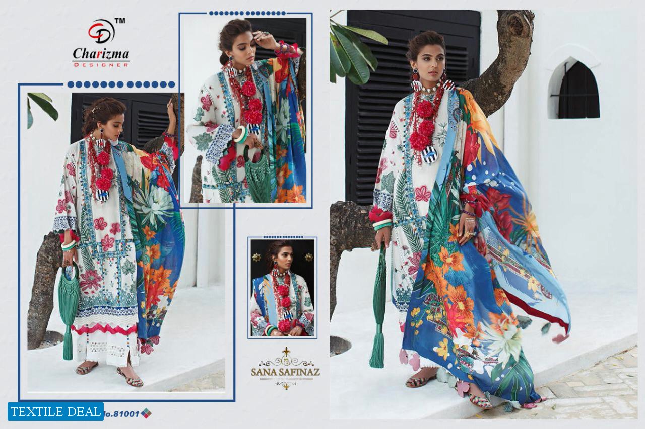CHARIZMA DESIGNER SANA SAFINA JAM COTTON SUPER PAKISTANI SUIT DESIGN IN SURAT MARKET
