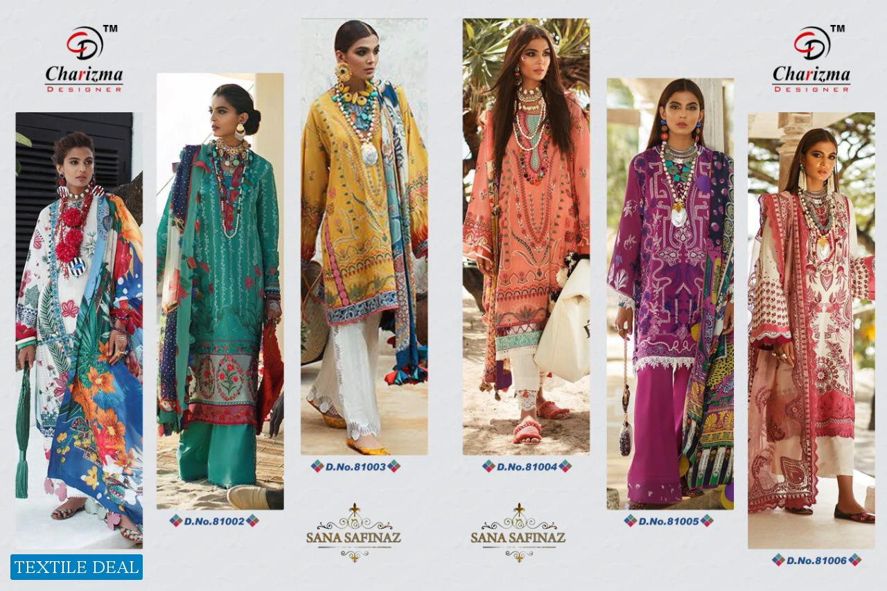CHARIZMA DESIGNER SANA SAFINA JAM COTTON SUPER PAKISTANI SUIT DESIGN IN SURAT MARKET