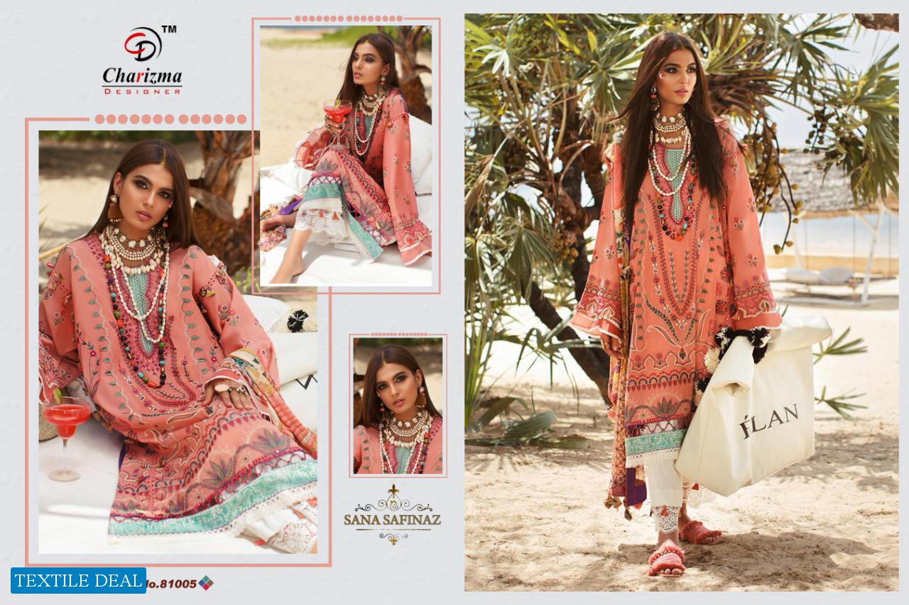 CHARIZMA DESIGNER SANA SAFINA JAM COTTON SUPER PAKISTANI SUIT DESIGN IN SURAT MARKET
