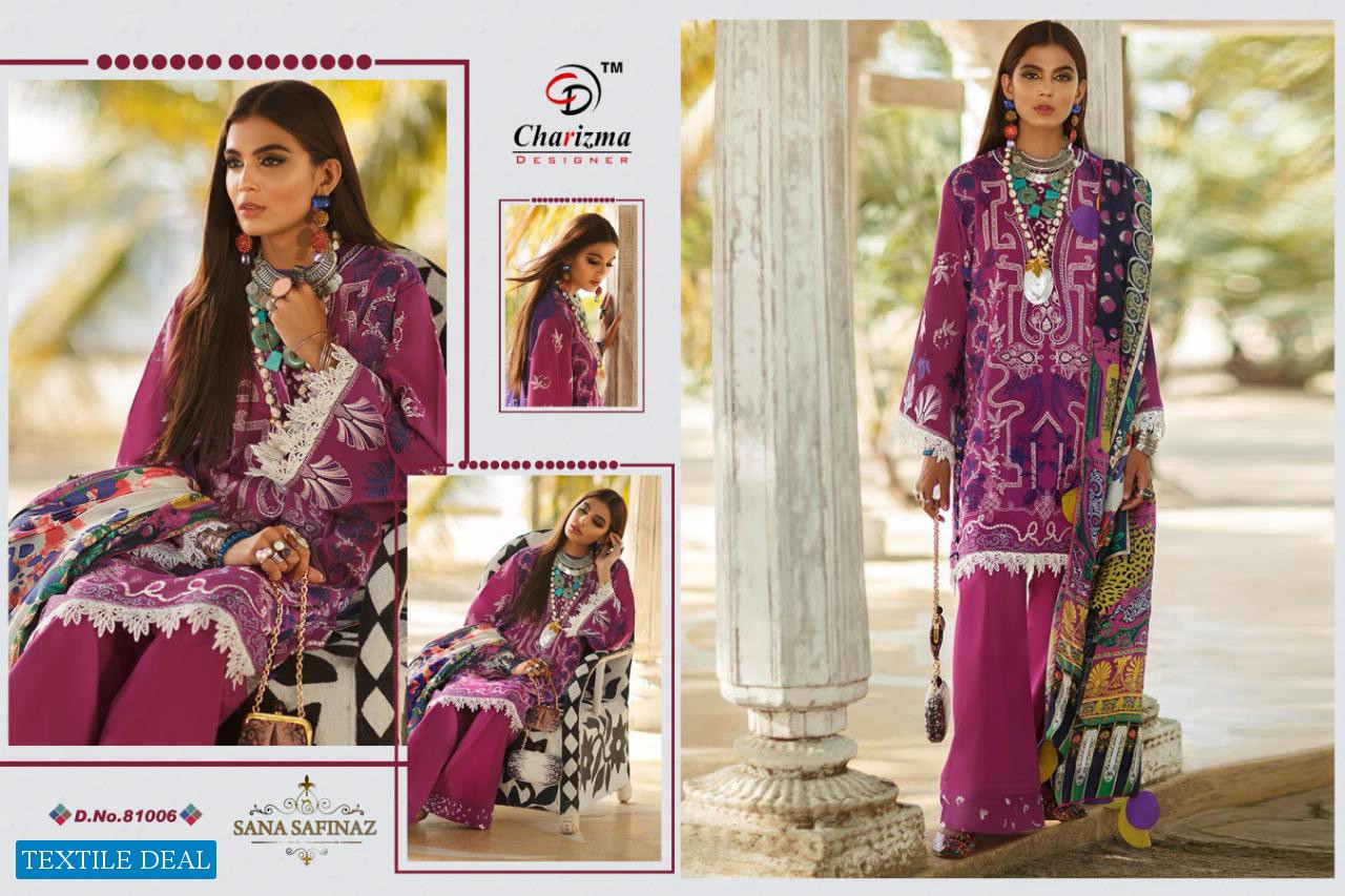 CHARIZMA DESIGNER SANA SAFINA JAM COTTON SUPER PAKISTANI SUIT DESIGN IN SURAT MARKET