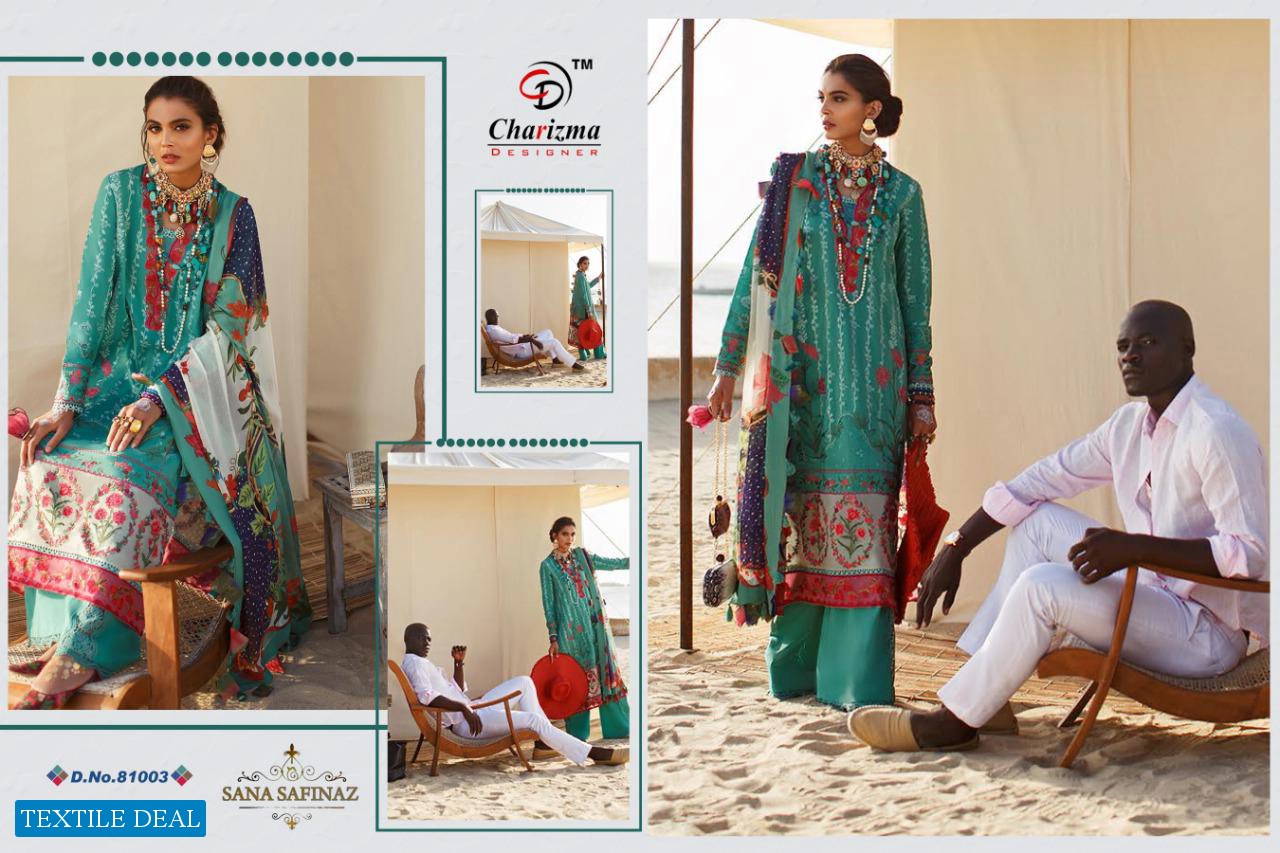 CHARIZMA DESIGNER SANA SAFINA JAM COTTON SUPER PAKISTANI SUIT DESIGN IN SURAT MARKET