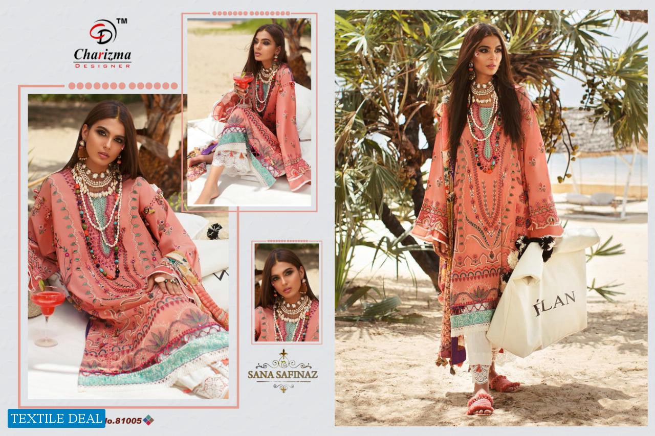 CHARIZMA DESIGNER SANA SAFINA JAM COTTON SUPER PAKISTANI SUIT DESIGN IN SURAT MARKET
