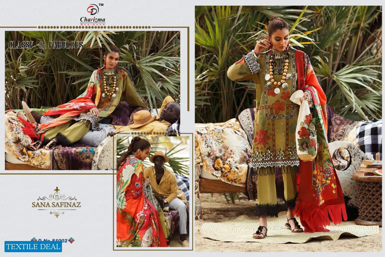CHARIZMA DESIGNER SANA SAFINA JAM COTTON SUPER PAKISTANI SUIT DESIGN IN SURAT MARKET