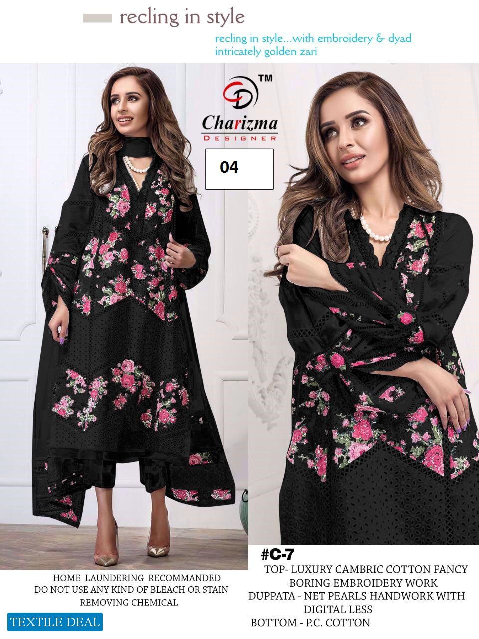 CHARIZMA DESIGNER WHITE COLOUR EDITION COTTON WITH EMBROIDERY WORK SUIT