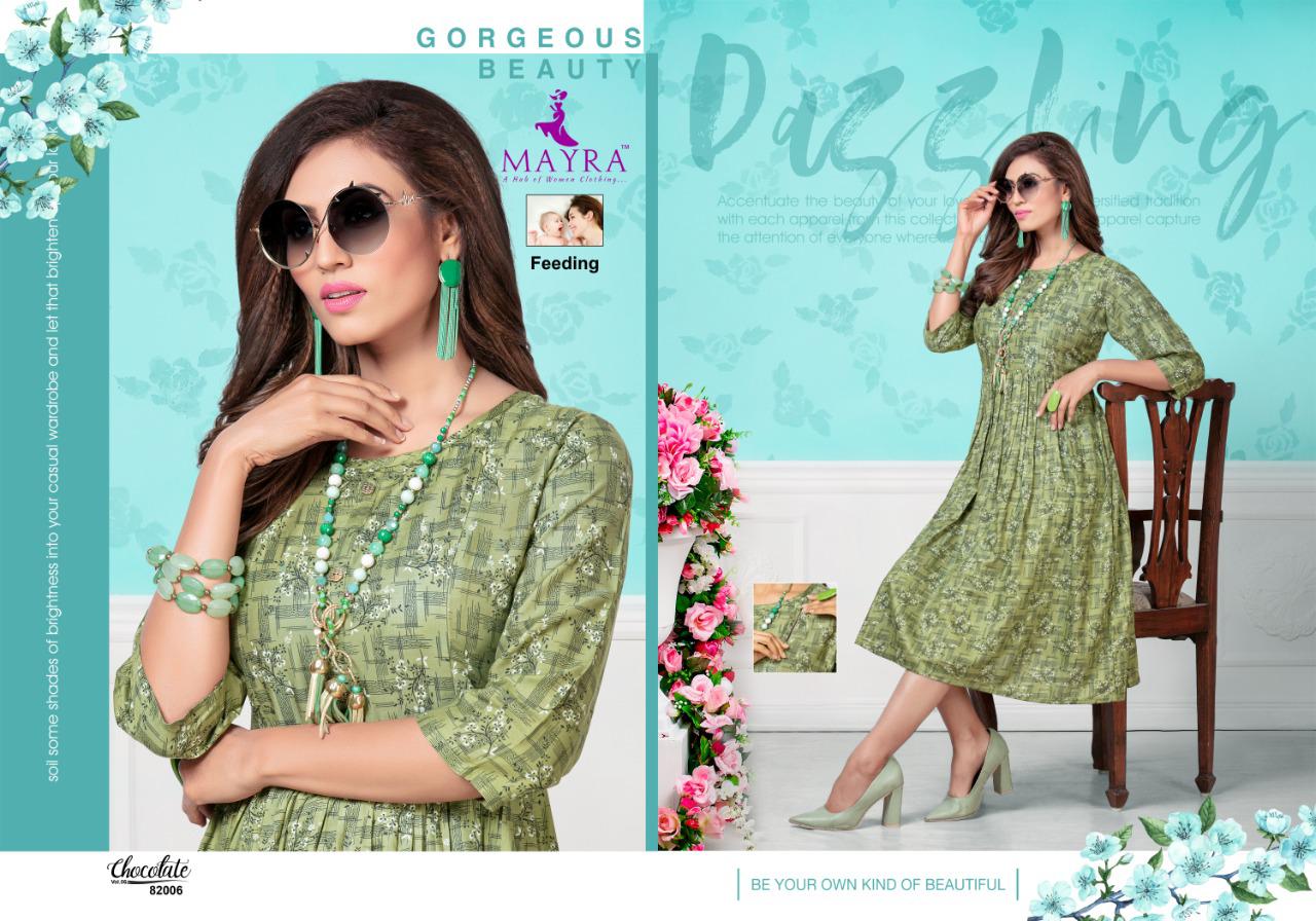 CHOCOLATE VOL 6 BY MAYRA RAYON PRINT STYLISH COLLECTIONS FOR KURTI CATALOGS