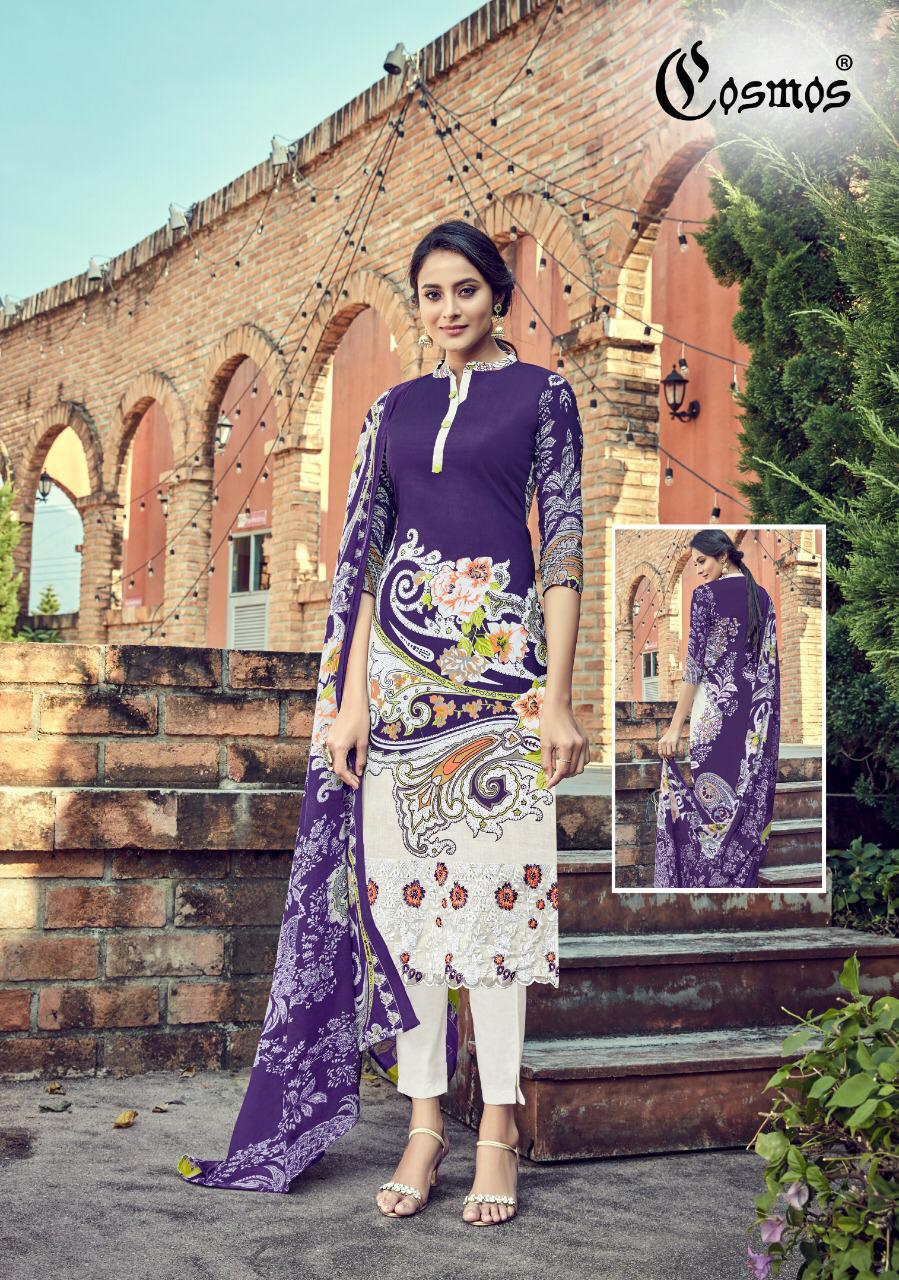 COSMOS SAADIA NOOR VOL 3 PURA LAWN COTTON PRINTED WORK SALWAR KAMEEZ
