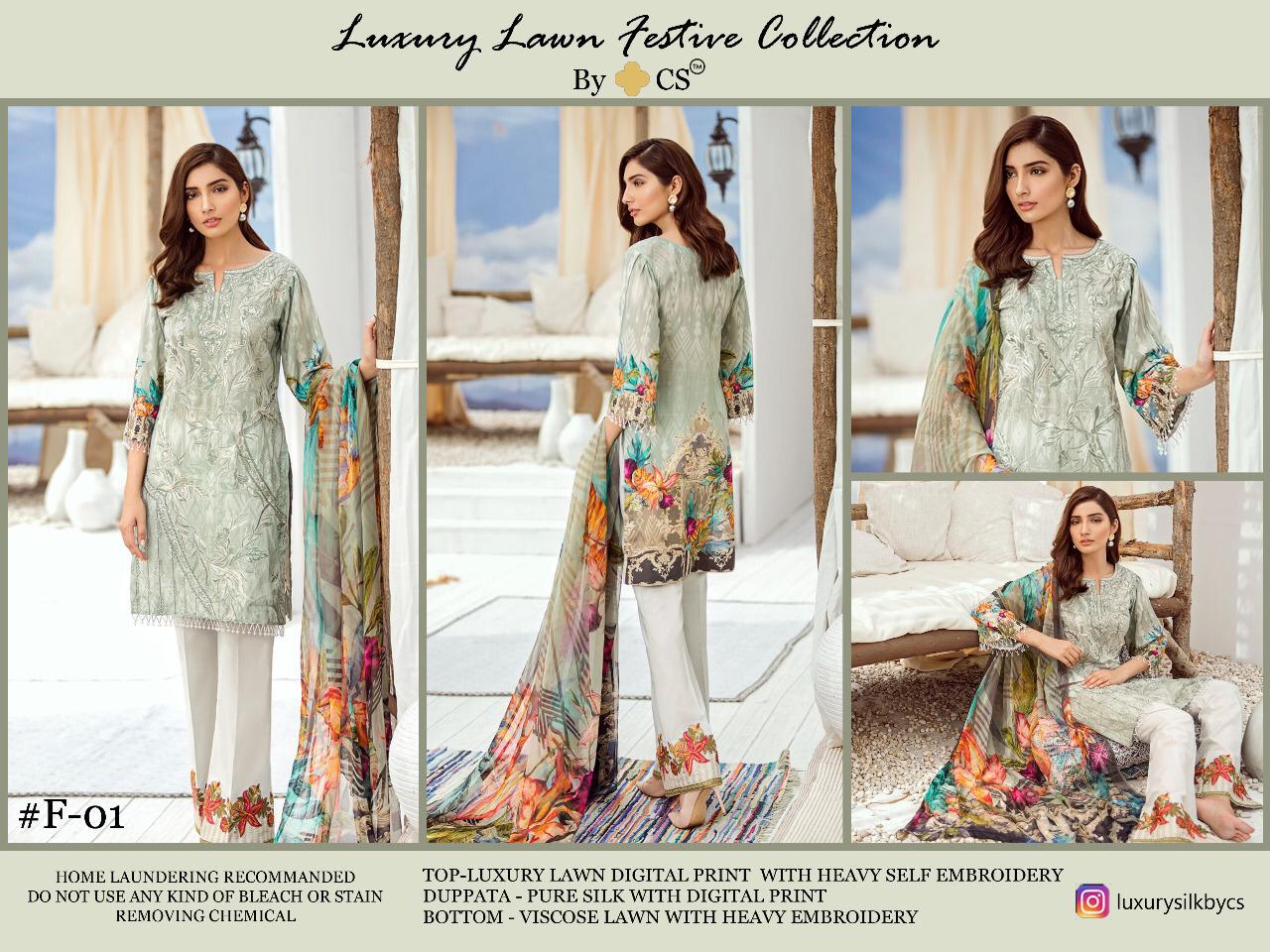 CS Luxury Lawn Festive Collection Vol-1 Wholesaler In India
