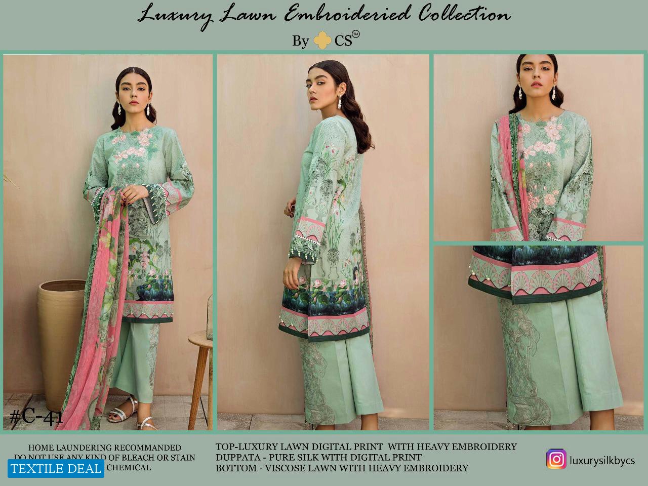 CS Luxury lawn Embroidered Collection Vol-10 Wholesale pakistani Concept Dresses