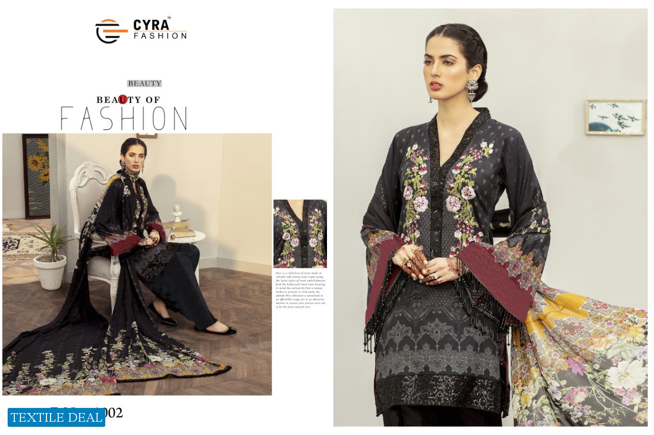 CYRA FASHION AFROZE JAM COTTON PAKISTANI SUITS WHOLESALER