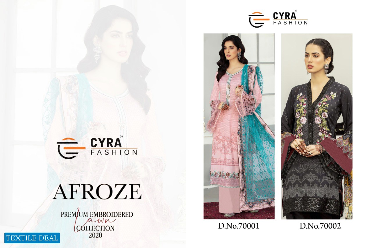 CYRA FASHION AFROZE JAM COTTON PAKISTANI SUITS WHOLESALER