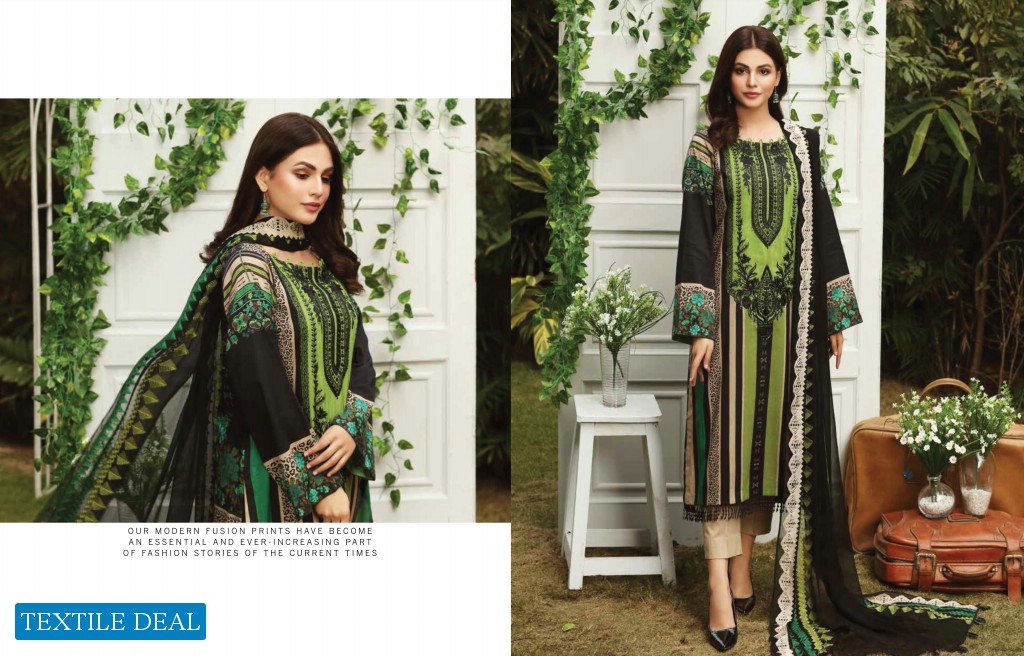 Charizma Aniq Embroidered Print Lawn Suits With Embroidered Chiffon Dupatta 2021 Collection