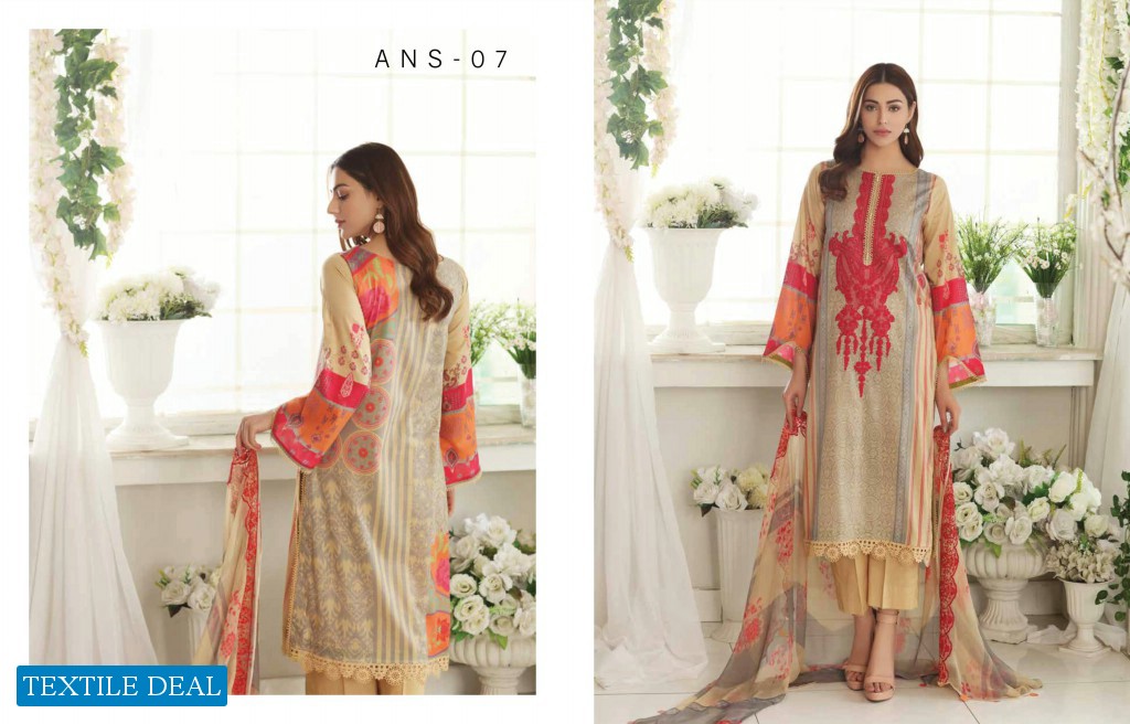 Charizma Aniq Embroidered Print Lawn Suits With Embroidered Chiffon Dupatta 2021 Collection