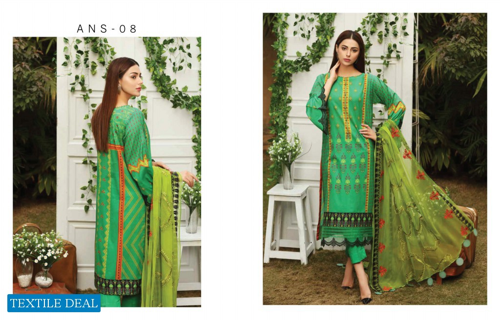 Charizma Aniq Embroidered Print Lawn Suits With Embroidered Chiffon Dupatta 2021 Collection