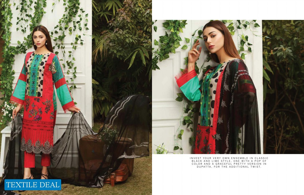 Charizma Aniq Embroidered Print Lawn Suits With Embroidered Chiffon Dupatta 2021 Collection
