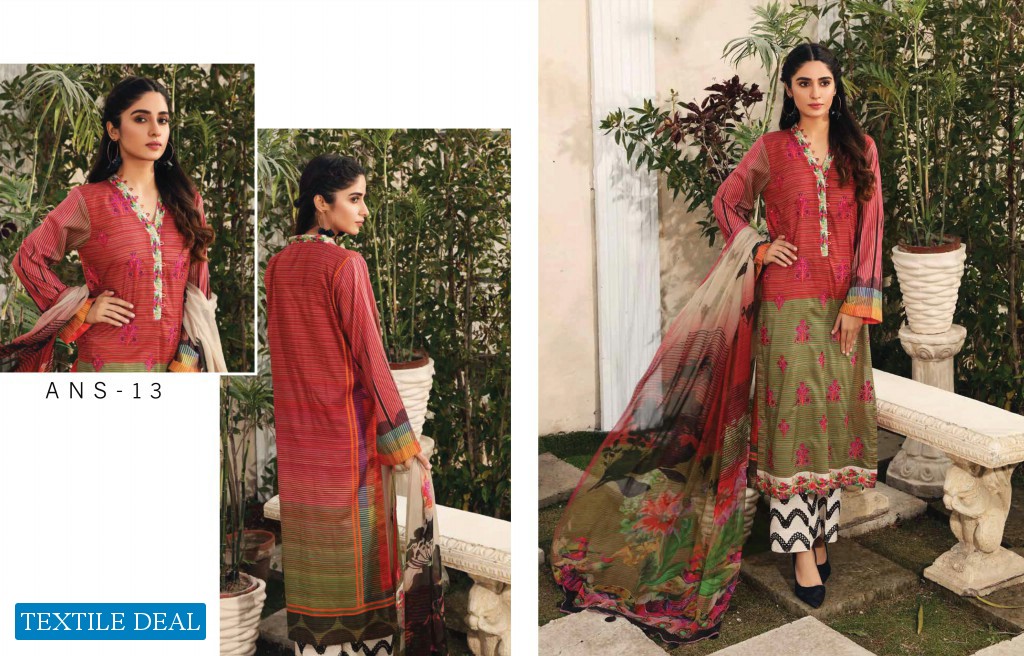 Charizma Aniq Embroidered Print Lawn Suits With Embroidered Chiffon Dupatta 2021 Collection