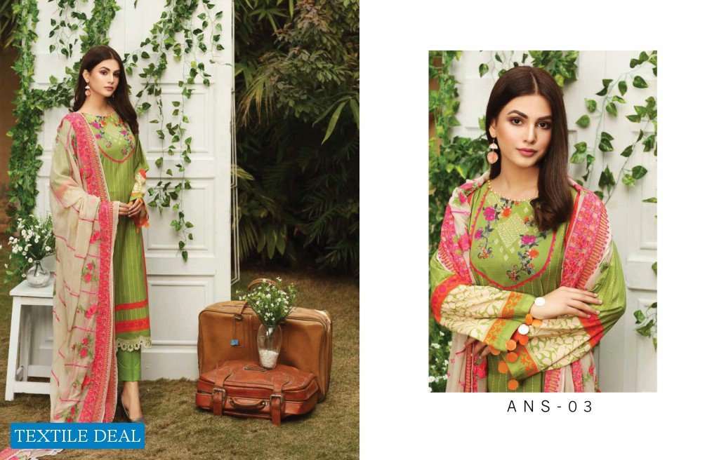 Charizma Aniq Embroidered Print Lawn Suits With Embroidered Chiffon Dupatta 2021 Collection
