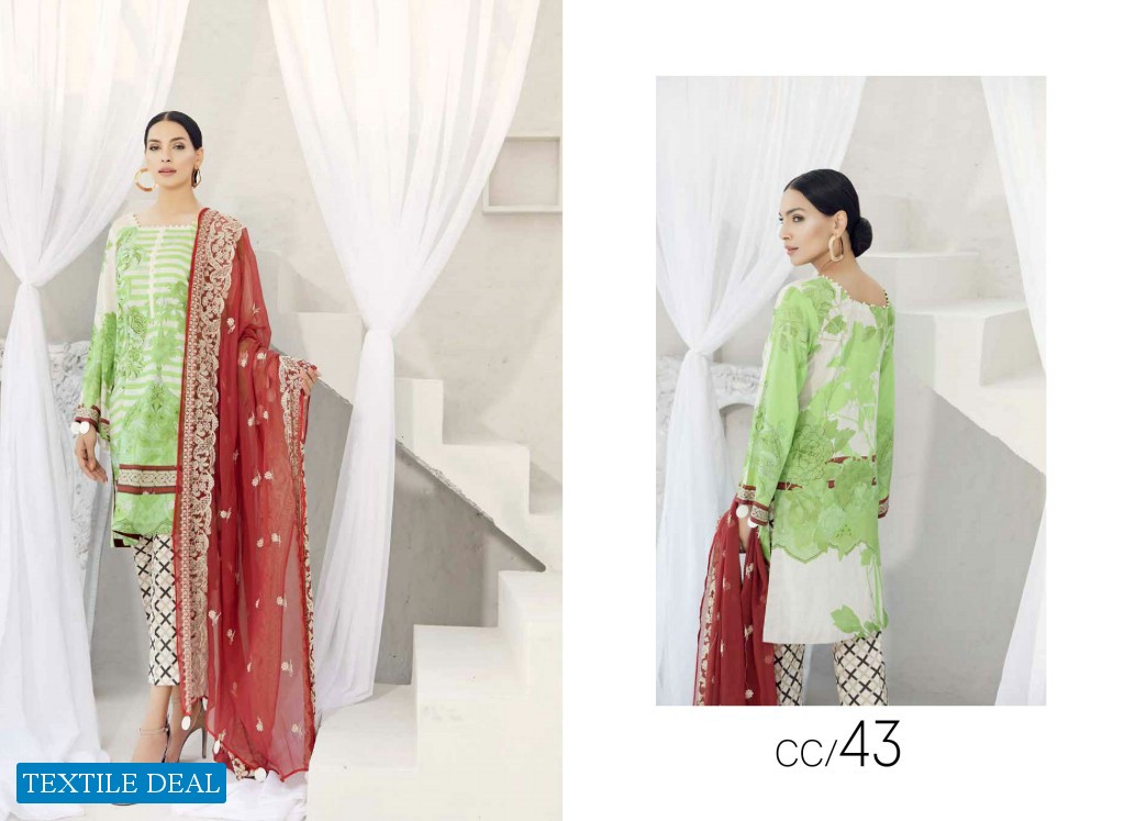 Charizma Combination Embroidered Lawn Suit With Chiffon Dupatta Vol-1 2021 Pakistani Dress