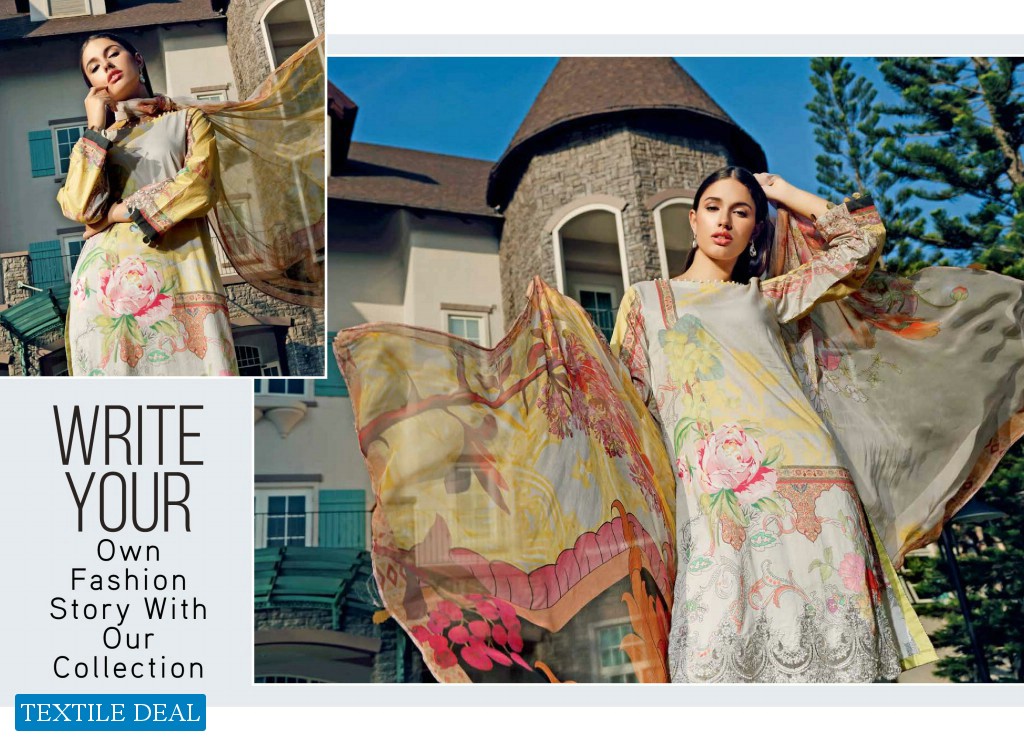 Charizma Combination Embroidered Lawn Suit With Chiffon Dupatta Vol-1 2021 Pakistani Dress