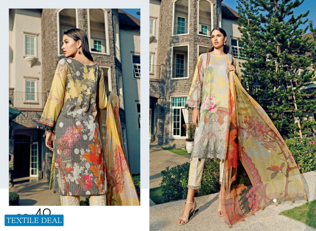 Charizma Combination Embroidered Lawn Suit With Chiffon Dupatta Vol-1 2021 Pakistani Dress