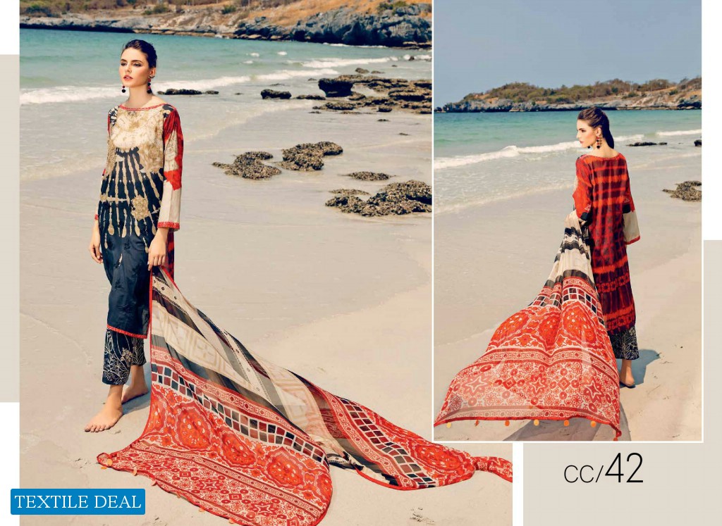 Charizma Combination Embroidered Lawn Suit With Chiffon Dupatta Vol-1 2021 Pakistani Dress