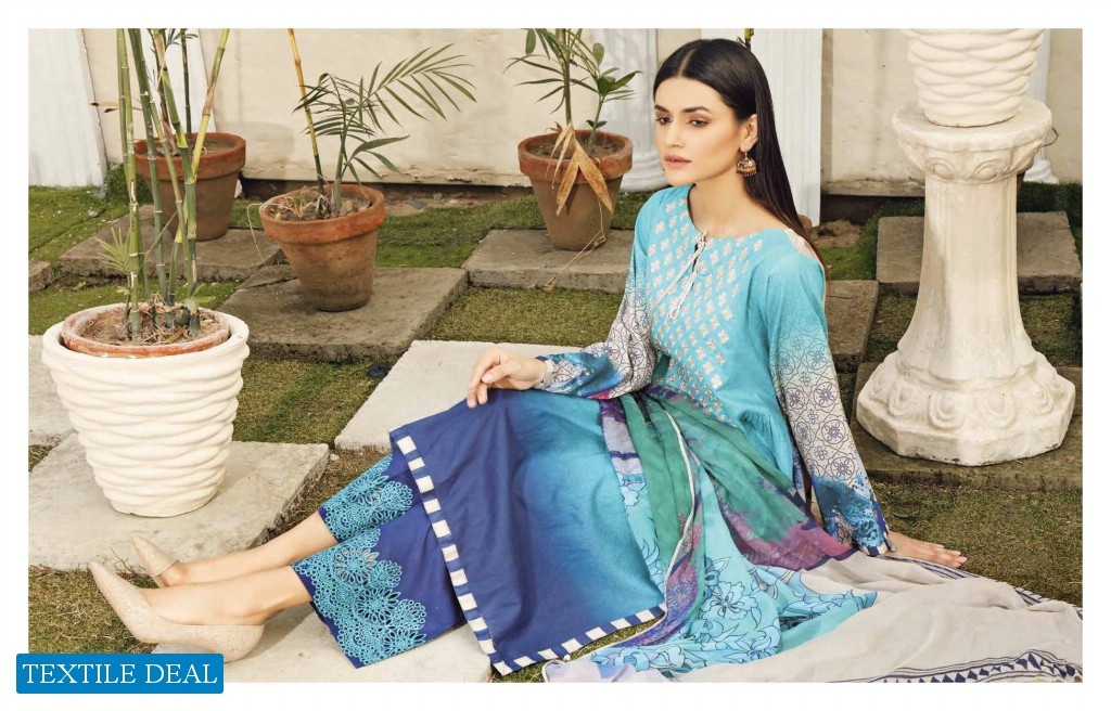 Charizma Infinity Embroidered Lawn Suit With Printed Chiffon And Silk Dupatta