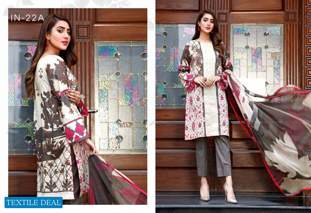 Charizma Infinity Embroidered Lawn branded Pakistani Salwar Suits
