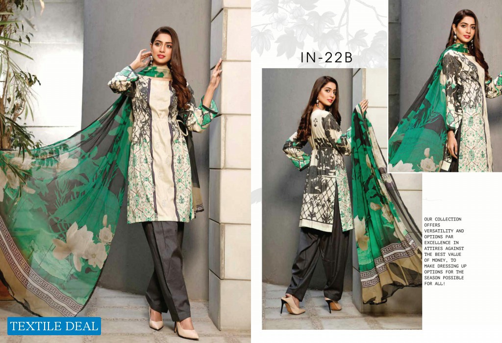 Charizma Infinity Embroidered Lawn branded Pakistani Salwar Suits