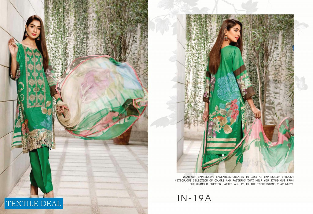 Charizma Infinity Embroidered Lawn branded Pakistani Salwar Suits