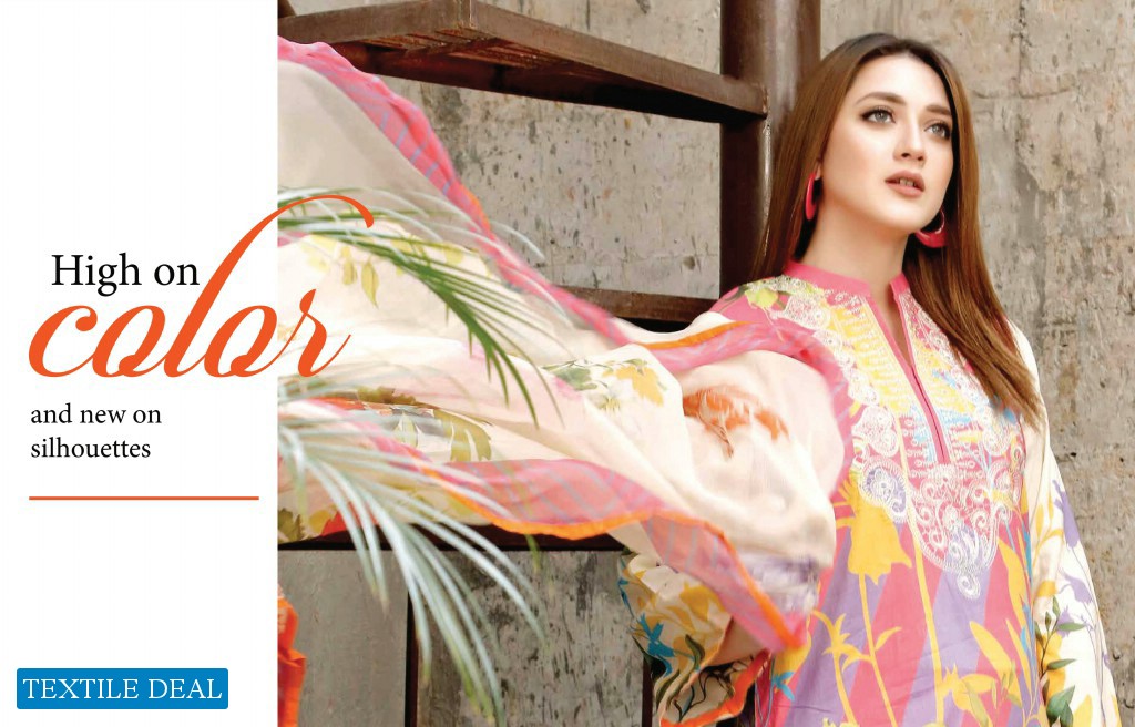 Charizma Orange Series Wholesale Lawn Embroidered 12 Piece Sets