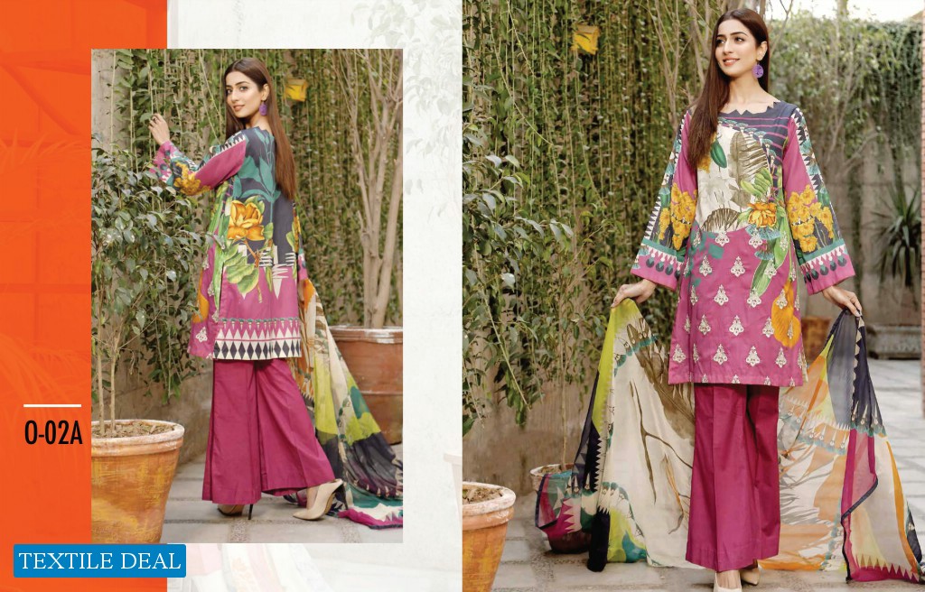 Charizma Orange Series Wholesale Lawn Embroidered 12 Piece Sets