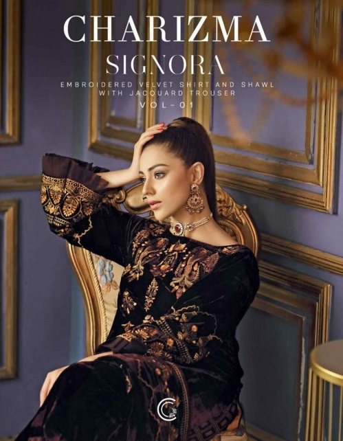 Charizma Signora Velvet Wholesale Designer Pakistani Catalog
