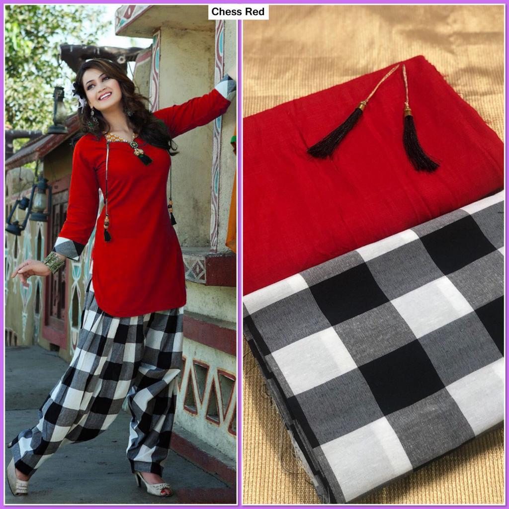 Chess Pure Cotton Unstitched Dress Materail wholesale in india