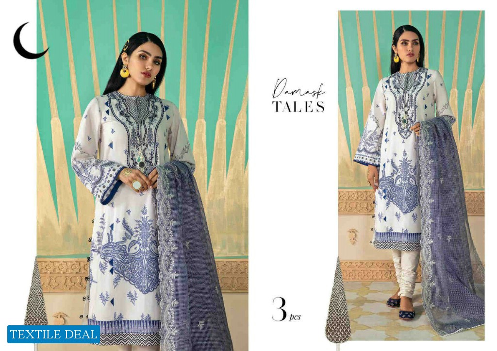 Cross Stitch Shehar E Uns Unstitched Luxury Lawn Collection 2021 Pakistani Dress