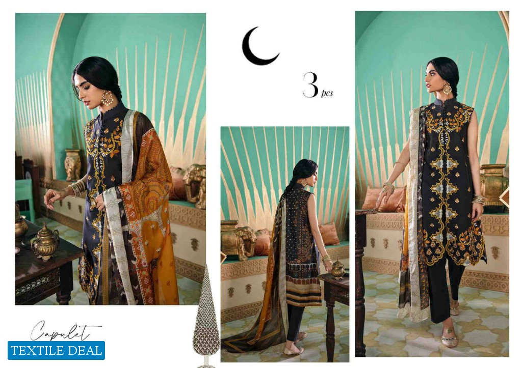 Cross Stitch Shehar E Uns Unstitched Luxury Lawn Collection 2021 Pakistani Dress