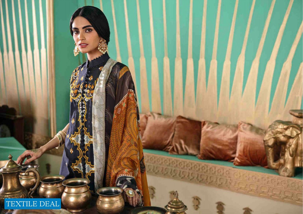 Cross Stitch Shehar E Uns Unstitched Luxury Lawn Collection 2021 Pakistani Dress