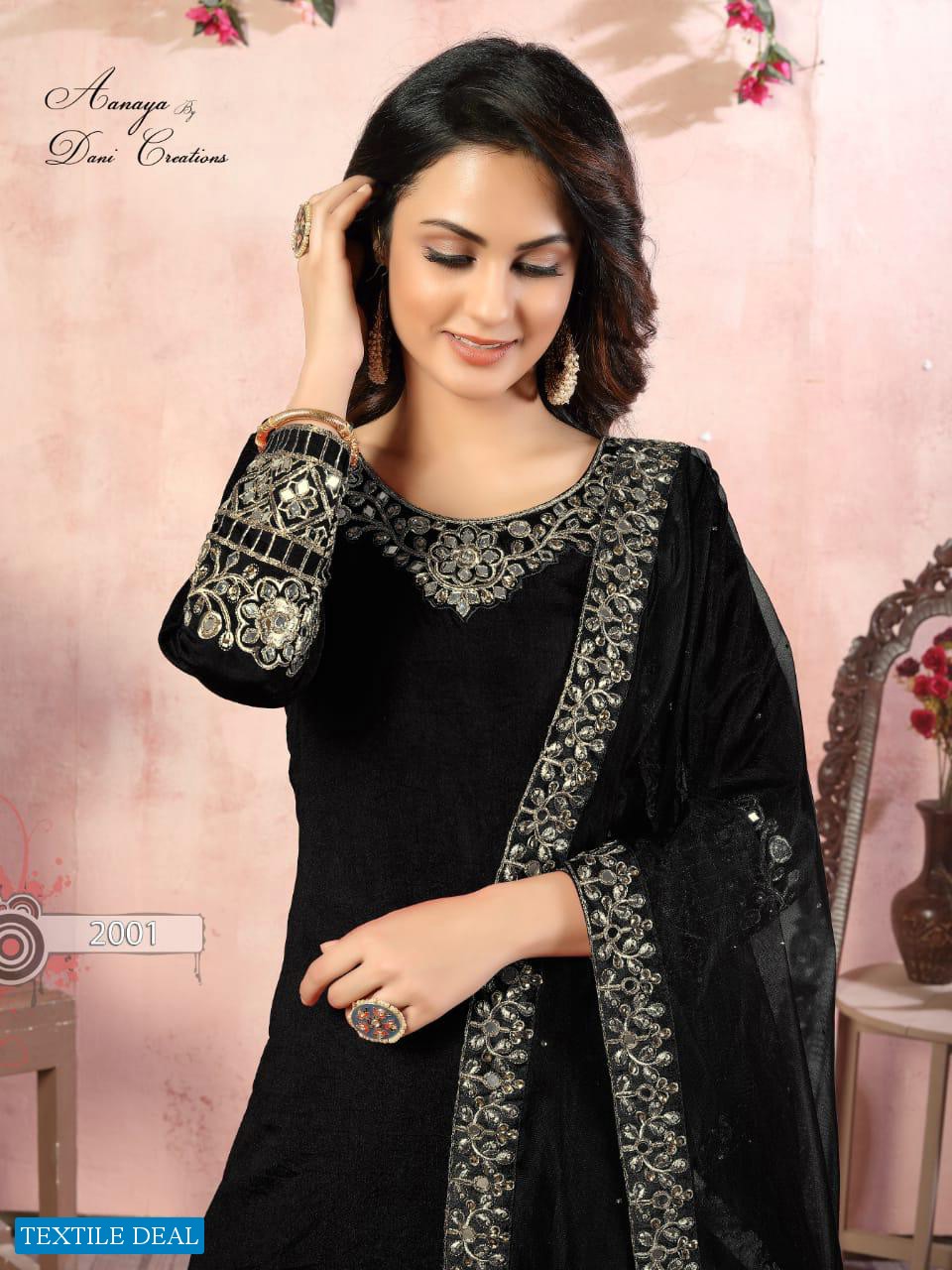 DANI FASHION AANAYA VOL 120 ART SILK GLASS WORK PATIYALA DRESSES SELLER