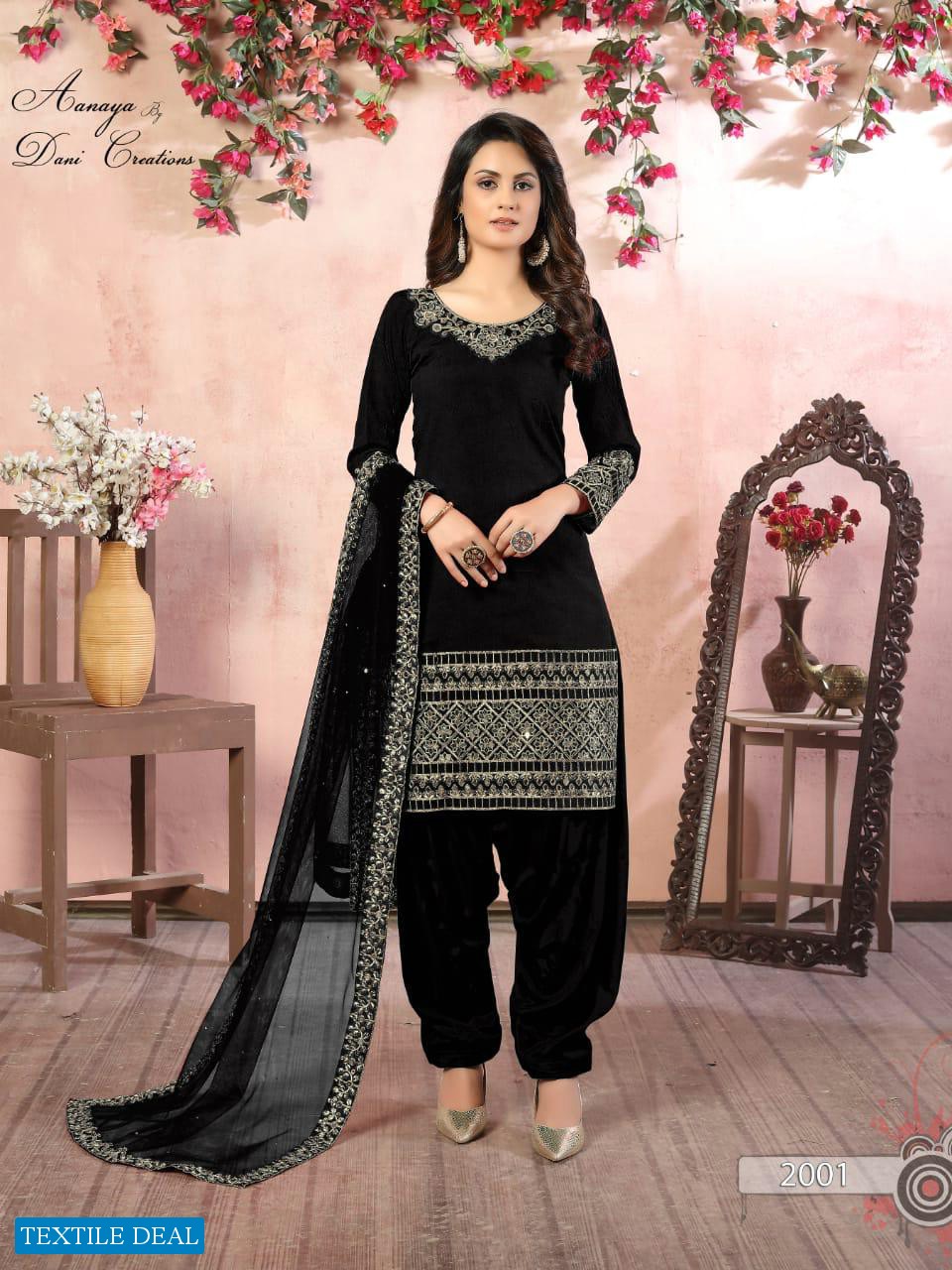 DANI FASHION AANAYA VOL 120 ART SILK GLASS WORK PATIYALA DRESSES SELLER