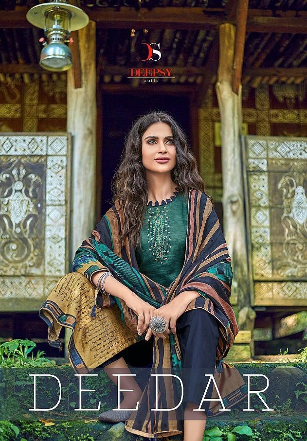 DEEDAR BY DEEPSY SUITS JAM COTTON PRINT WITH EMBROIDERY DRESS MATERIALS