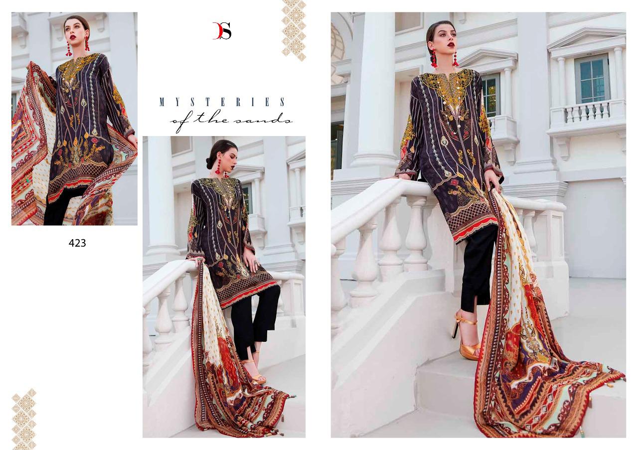 DEEPSY ELAN VOL 10 SATIN SILK DIGITAL PRINTED EMBROIDERY PAKISTANI DRESS MATERIALS