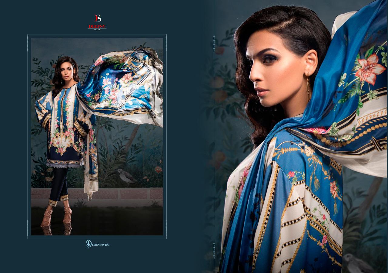 DEEPSY ELAN VOL 9 SATIN SILK DIGITAL PRINT WITH EMBROIDERY PAKISTANI SALWAR SUIT