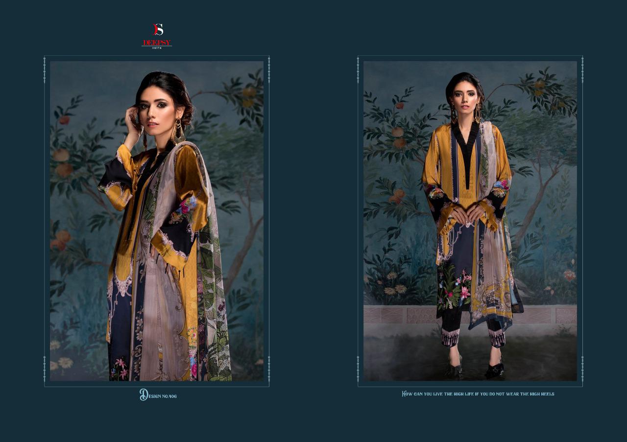 DEEPSY ELAN VOL 9 SATIN SILK DIGITAL PRINT WITH EMBROIDERY PAKISTANI SALWAR SUIT