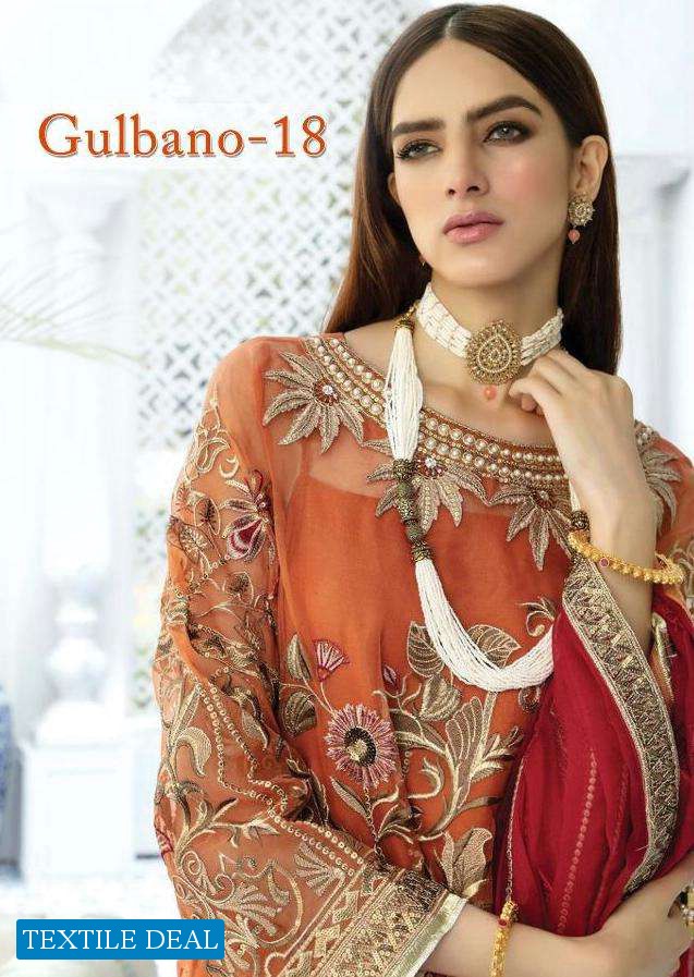 DEEPSY GULBANO VOL 18 GEORGETTE EMBROIDERY PAKISTANI SUITS DESIGNS