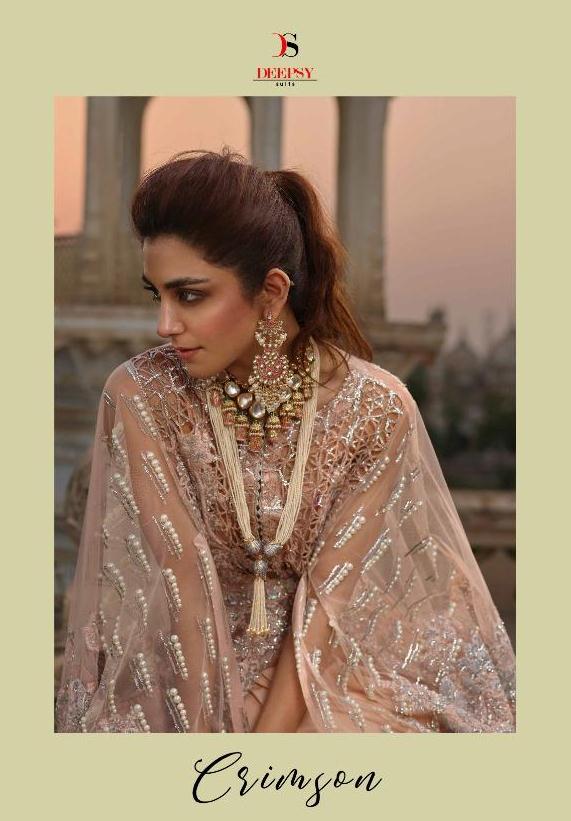 DEEPSY PRESENT CRIMSON BUTTERFLY NET WITH HEAVY EMBROIDERY PARTY WEAR SUIT COLLECTIO