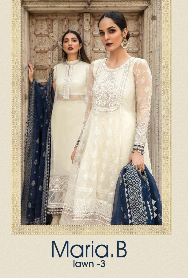 DEEPSY SUIT LAUNCH MARIA B LAWN VOL 3 JAM COTTON PRINT SALWAR SUIT WHOLESALE RATE