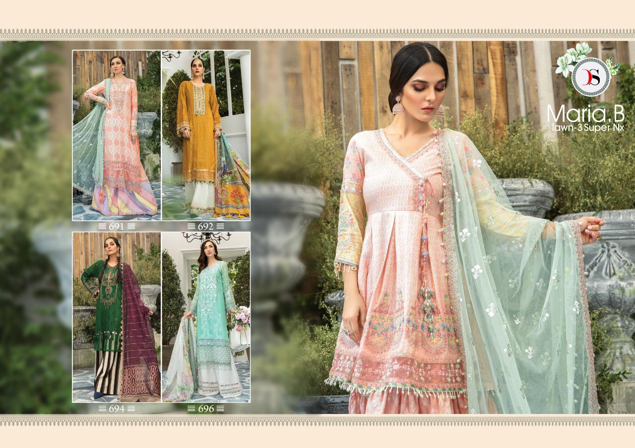 DEEPSY SUITS MARIA B LAWN 3 SUPER NX COTTON PAKISTANI SUITS FANCY COLLECTION