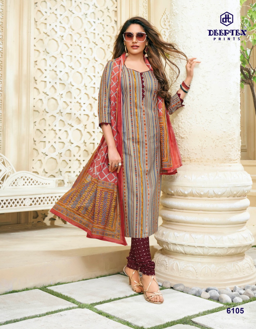 DEEPTEX MISS INDIA VOL 61 6101-6126 SERIES COLORFUL COTTON UNSTITCHED SUITS WHOLESALER IN INDIA